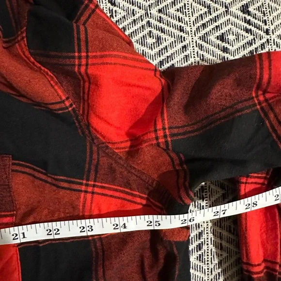 Ava & Viv Plus Size 1X Red Plaid Flannel Button-Down Shirt Long Sleeve - Picture 4 of 4